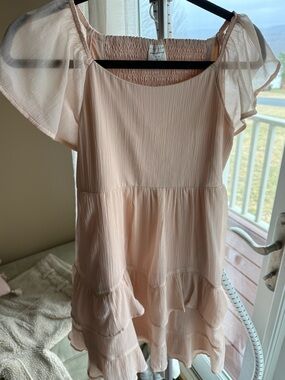 abercrombie kids Blush Pink Ruffle Tiered Tunic Dress